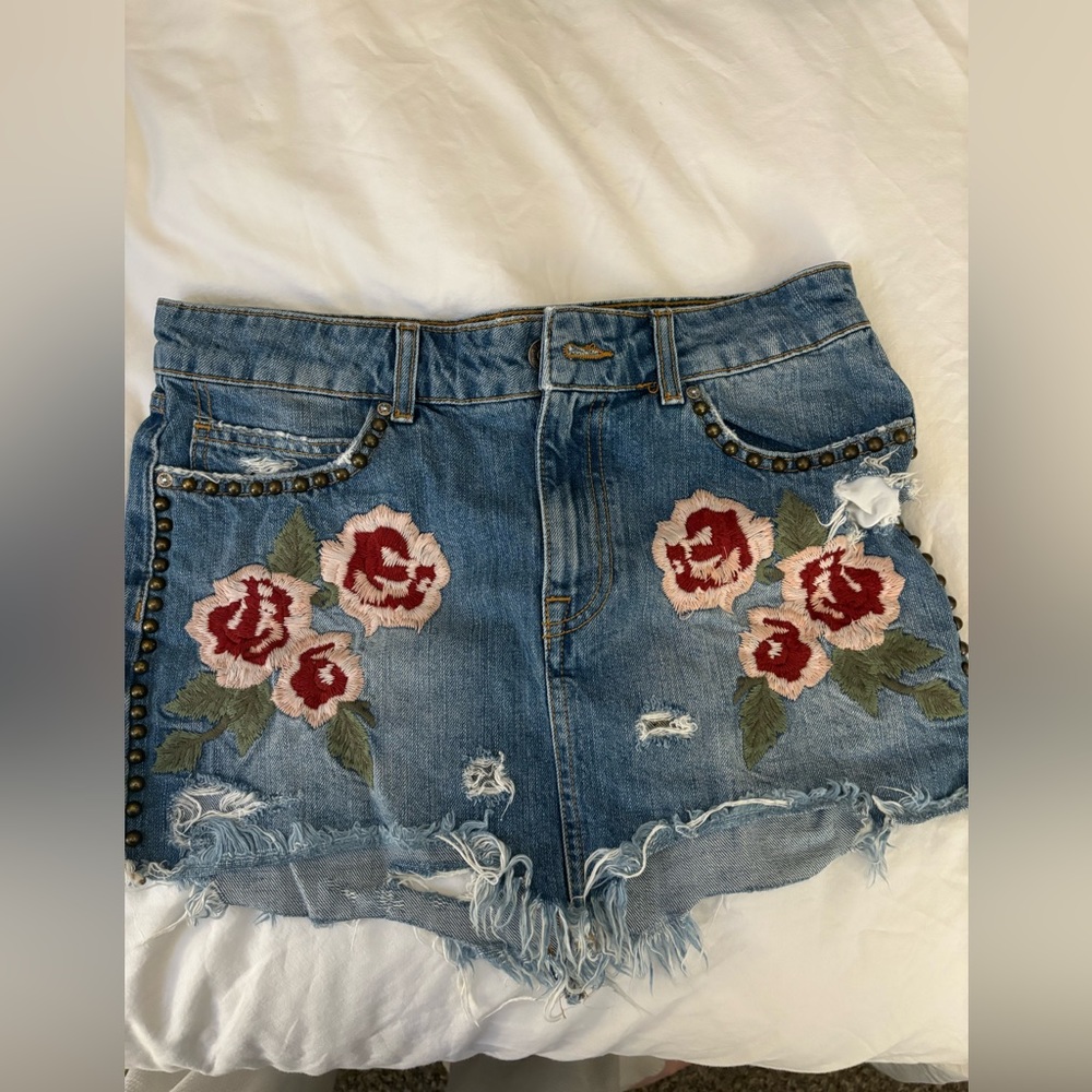 Free people denim skirt